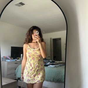 Zara Cream Spaghetti Strap Mini Sundress